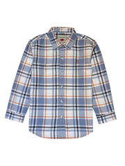 Gini and Jony Boys Blue Checks Cotton Full Sleeves Shirt 7-8 Years