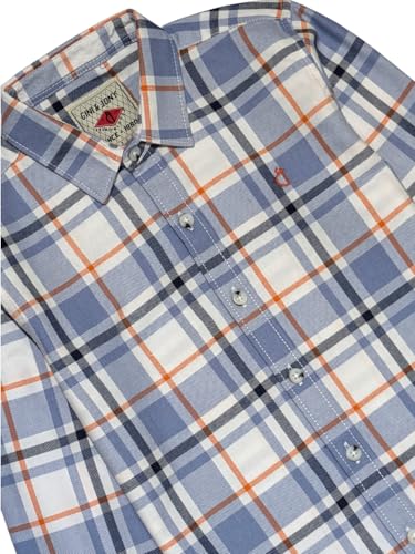 Gini and Jony Boys Blue Checks Cotton Full Sleeves Shirt 7-8 Years