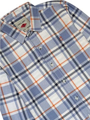 Gini and Jony Boys Blue Checks Cotton Full Sleeves Shirt 7-8 Years