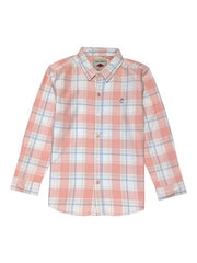 Gini and Jony Boys Pink Checks Cotton Full Sleeves Shirt 5-6 Years