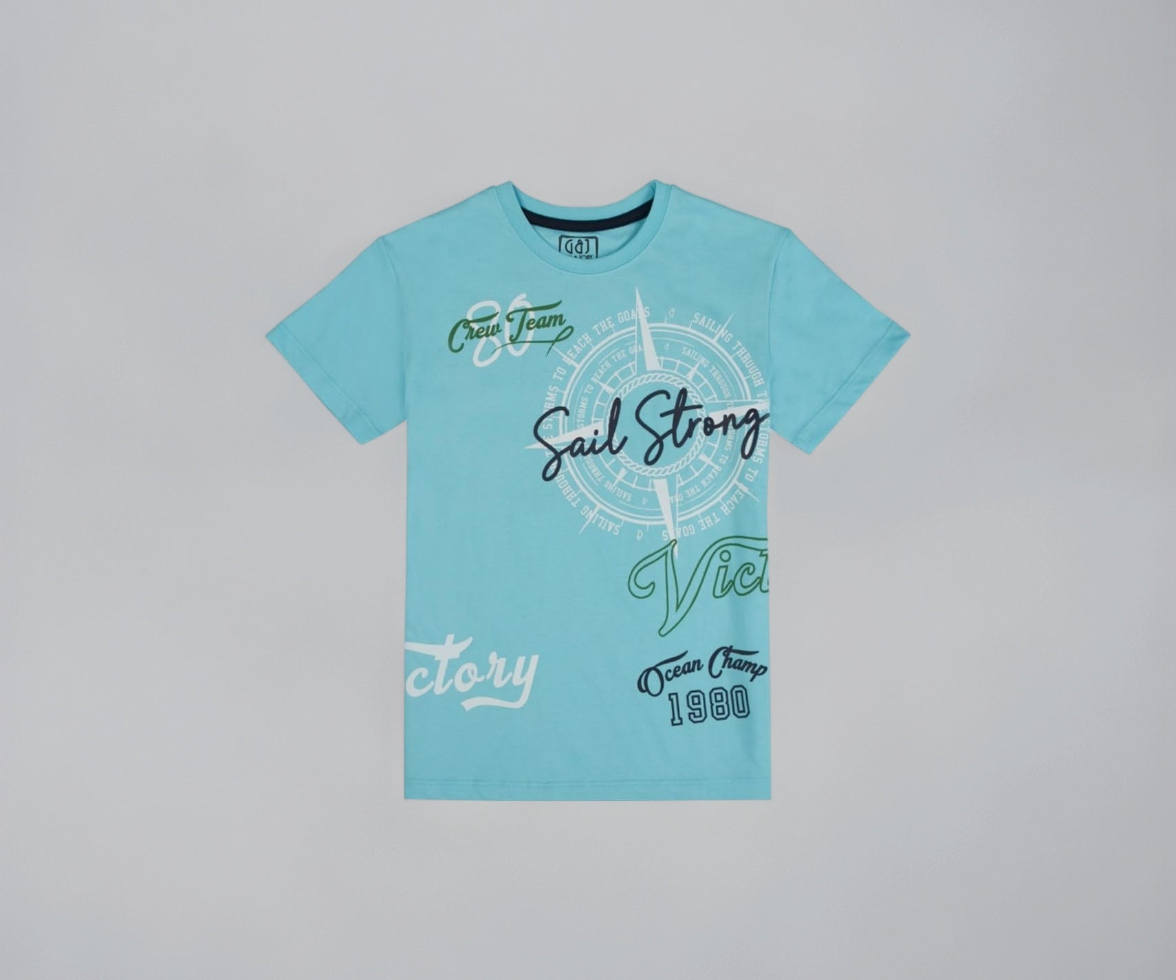 Gini and Jony Boys Blue Graphic Print Cotton Half Sleeves T-Shirt 15-16 Years