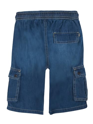 Gini and Jony boys' blue washed denim elasticated Bermuda shorts for ages 4-5 years, casual sportswear for boys.