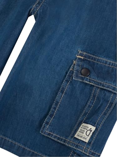 Gini & Jony boys blue washed denim elasticated Bermuda shorts for ages 4-5, featuring a casual, comfortable fit.