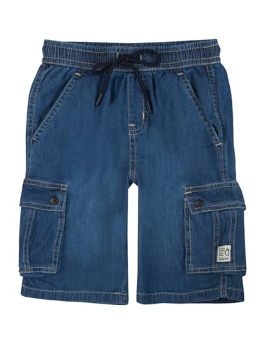 Gini & Jony boys blue washed denim elasticated Bermuda shorts for ages 4-5, casual sportswear for boys.