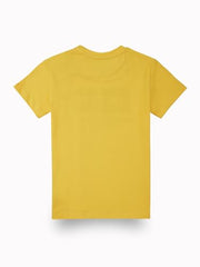 Gini and Jony Boys Yellow Typographic Print Cotton Half Sleeves T-Shirt 4-5 Years