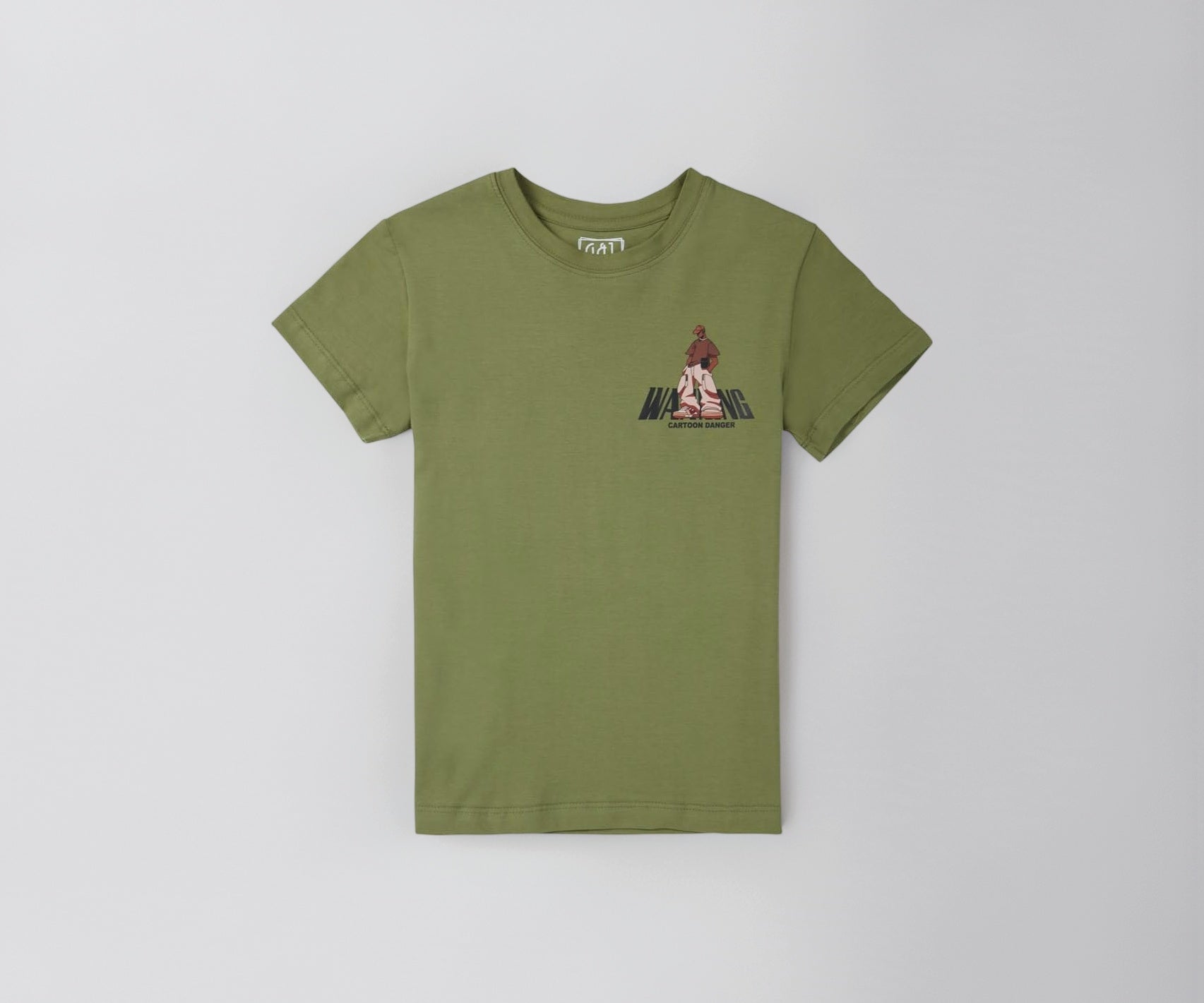 Gini and Jony Boys Olive Graphic Print Cotton Half Sleeves T-Shirt 9-10 Years