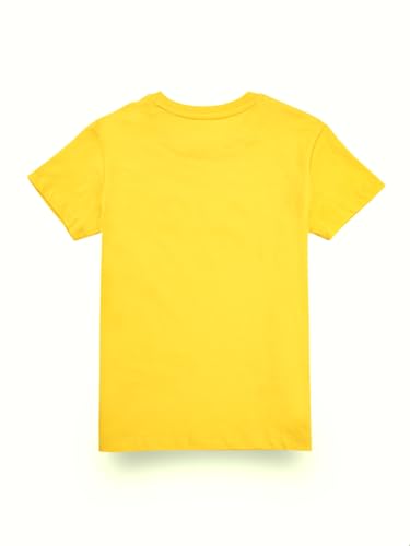 Gini and Jony Boys Yellow Graphic Print Cotton Half Sleeves T-Shirt 3-4 Years
