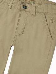 Gini and Jony Boys Khaki Solid Cotton Fixed Waist Trouser 8-9 Years - Goyalsons ShopMax