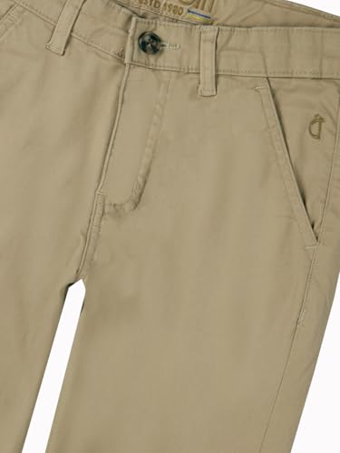 Gini and Jony Boys Khaki Solid Cotton Fixed Waist Trouser 8-9 Years - Goyalsons ShopMax