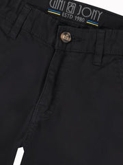 Gini and Jony Boys Black Solid Cotton Fixed Waist Trouser 5-6 Years