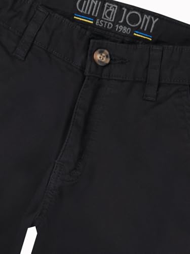 Gini and Jony Boys Black Solid Cotton Fixed Waist Trouser 7-8 Years - Goyalsons ShopMax