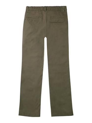 Gini and Jony Boys Olive Solid Cotton Fixed Waist Trouser 8-9 Years