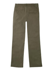 Gini and Jony Boys Olive Solid Cotton Fixed Waist Trouser 8-9 Years