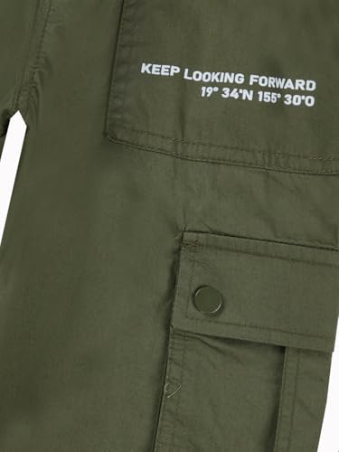 Gini and Jony Boys Green Typographic Print Cotton Elasticated Trouser 13-14 Years - Goyalsons ShopMax