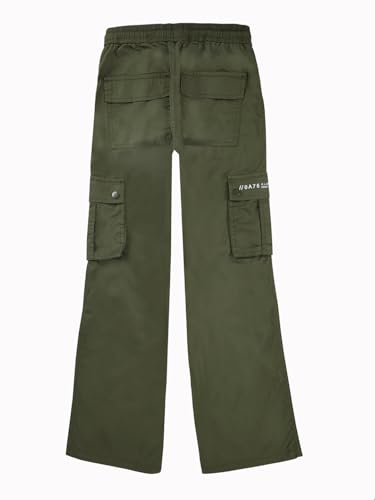 Gini and Jony Boys Green Typographic Print Cotton Elasticated Trouser 13-14 Years - Goyalsons ShopMax