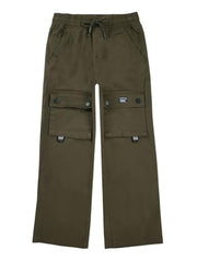 Gini and Jony Boys Olive Solid Cotton Elasticated Trouser 7-8 Years - Goyalsons ShopMax