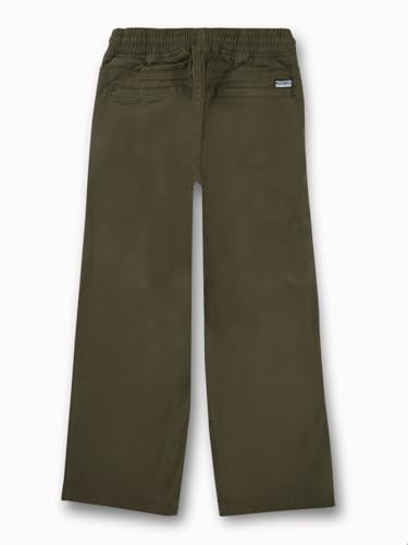 Gini and Jony Boys Olive Solid Cotton Elasticated Trouser 7-8 Years - Goyalsons ShopMax