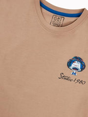 Gini and Jony Boys Brown Graphic Print Cotton Half Sleeves T-Shirt 5-6 Years