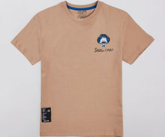 Gini and Jony Boys Brown Graphic Print Cotton Half Sleeves T-Shirt 5-6 Years