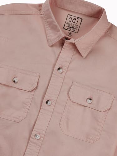 Gini and Jony Boys Light Pink Typographic Print Cotton Full Sleeves Shirt 4-5 Years