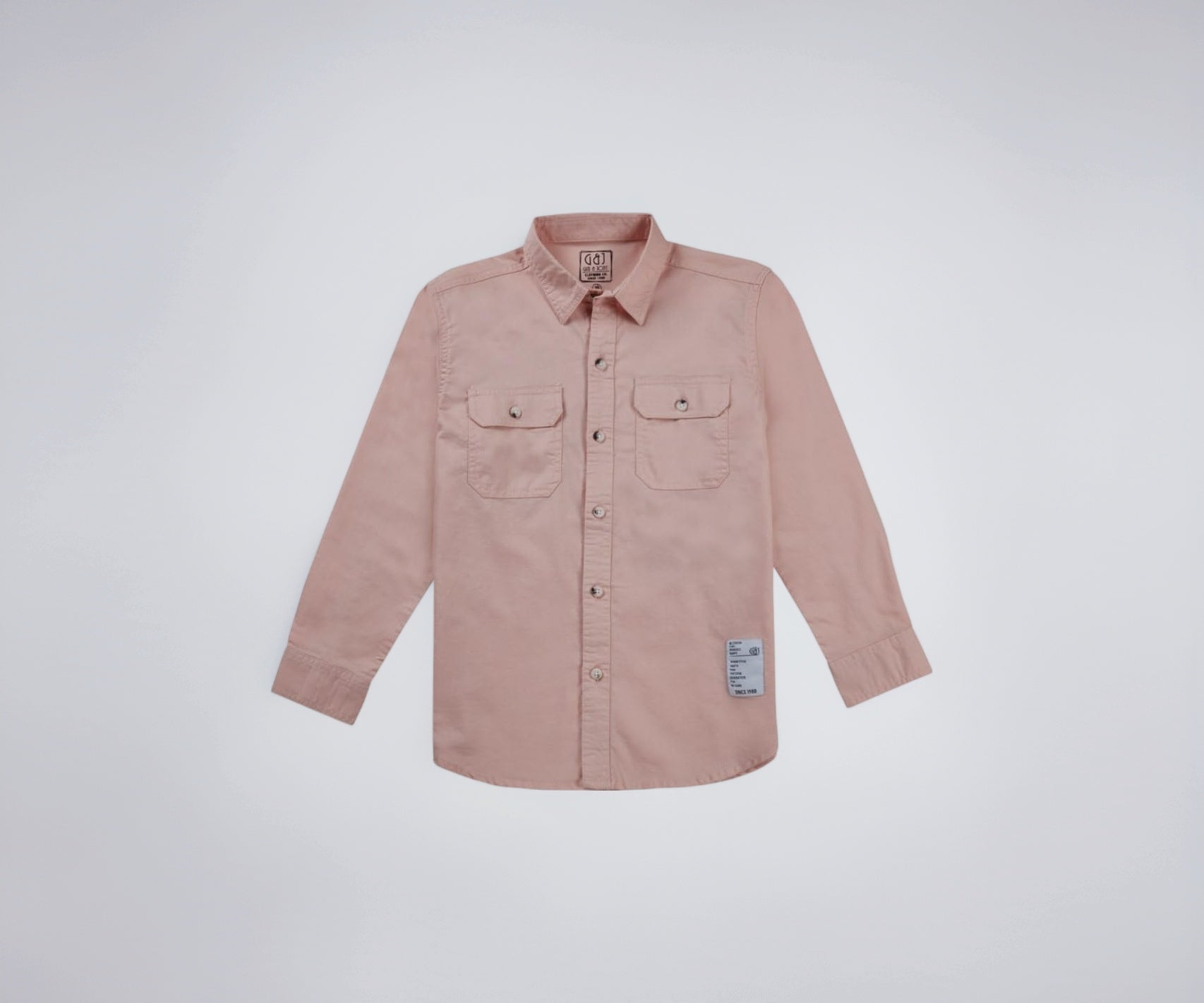 Gini and Jony Boys Light Pink Typographic Print Cotton Full Sleeves Shirt 4-5 Years