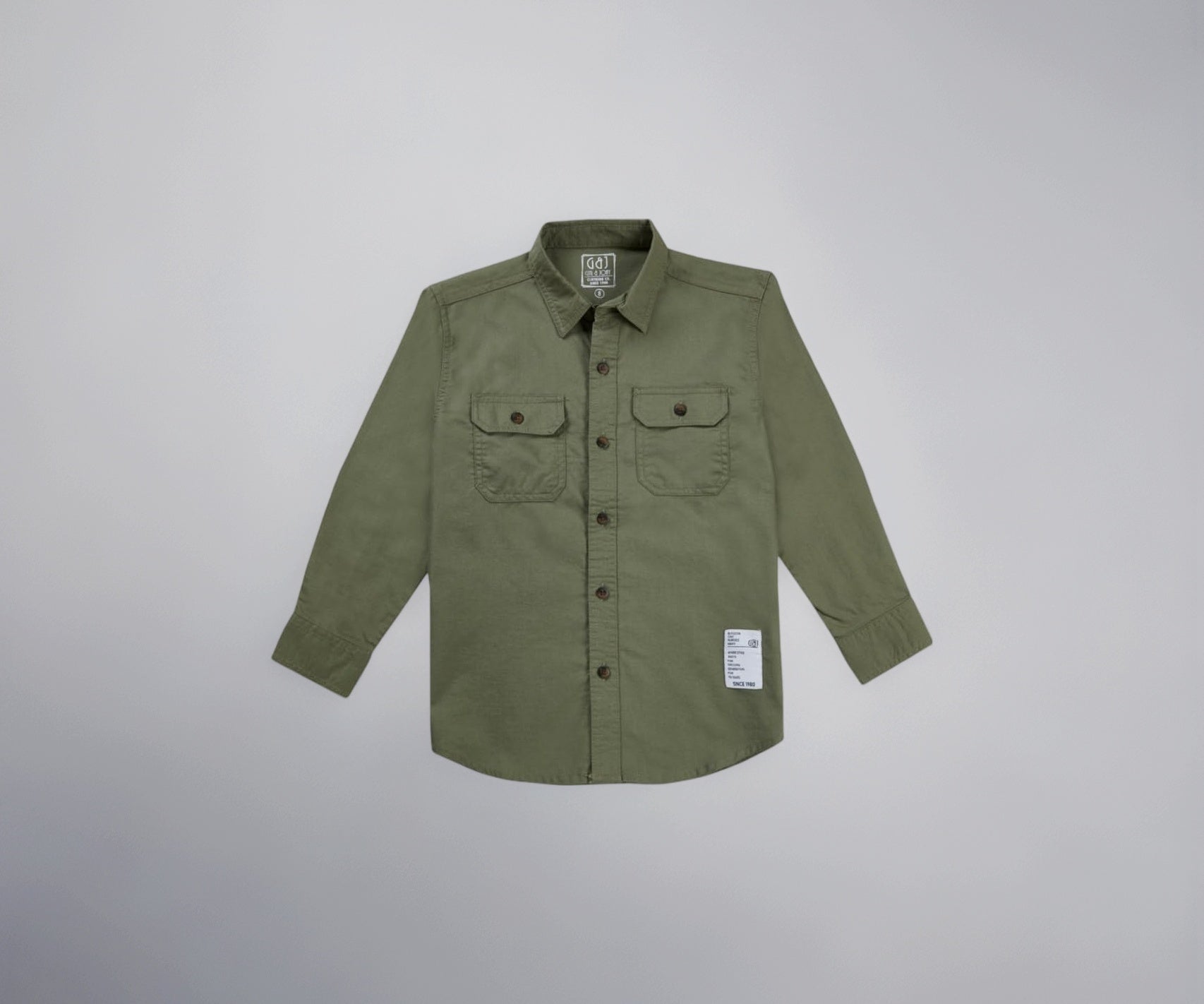 Gini and Jony Boys Green Typographic Print Cotton Full Sleeves Shirt 11-12 Years