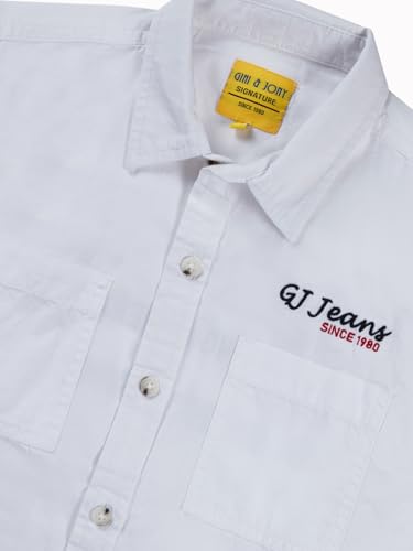Gini and Jony Boys White Typographic Print Cotton Full Sleeves Shirt 4-5 Years