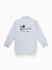 Gini and Jony Boys White Typographic Print Cotton Full Sleeves Shirt 4-5 Years