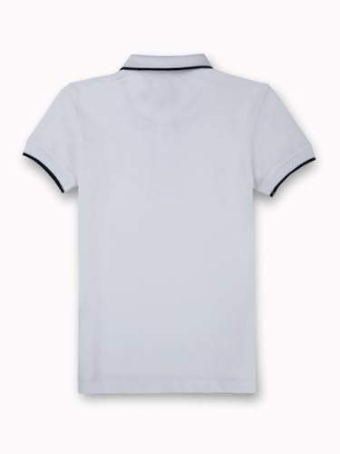 Gini and Jony Boys White Brand Logo Cotton Half Sleeves Polo T-Shirt 7-8 Years