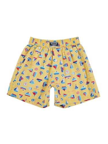 Gini and Jony Boys Yellow Conversational Print Cotton Elasticated Boxer Shorts 3-4 Years