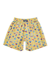 Gini and Jony Boys Yellow Conversational Print Cotton Elasticated Boxer Shorts 3-4 Years