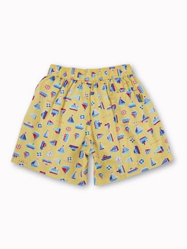 Gini and Jony Boys Yellow Conversational Print Cotton Elasticated Boxer Shorts 3-4 Years