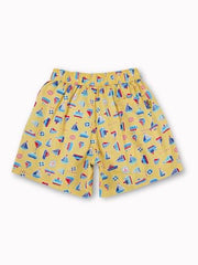 Gini and Jony Boys Yellow Conversational Print Cotton Elasticated Boxer Shorts 3-4 Years
