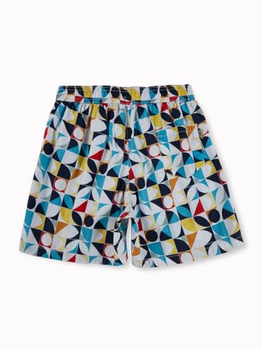 Gini and Jony Boys Blue Geometric Print Cotton Elasticated Boxer Shorts 4-5 Years