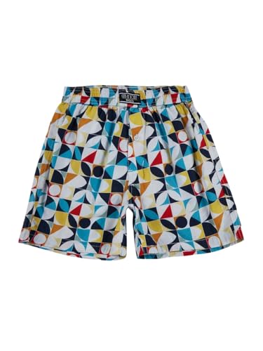 Gini and Jony Boys Blue Geometric Print Cotton Elasticated Boxer Shorts 4-5 Years