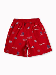 Gini and Jony Boys Red Conversational Print Cotton Elasticated Boxer Shorts 5-6 Years
