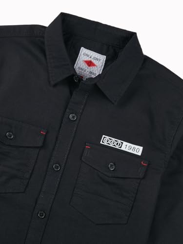 Gini and Jony Boys Black Solid Cotton Full Sleeves Shirt 15-16 Years