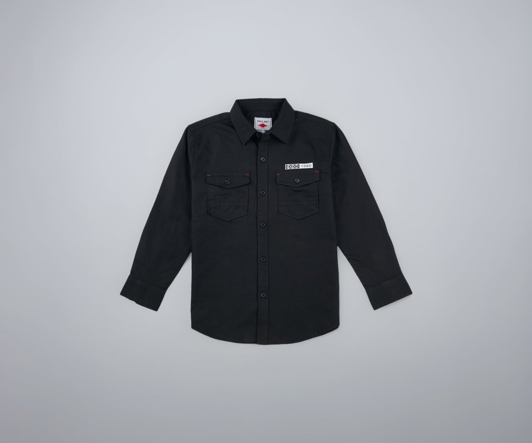 Gini and Jony Boys Black Solid Cotton Full Sleeves Shirt 15-16 Years