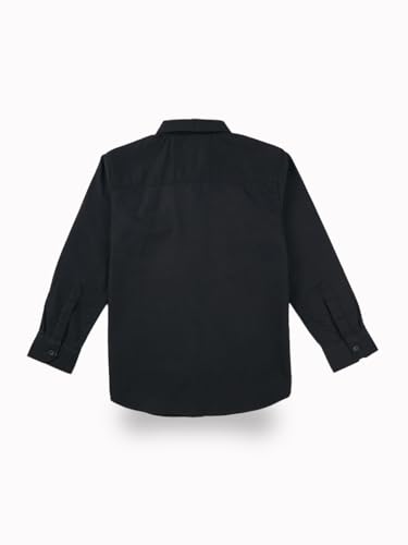 Gini and Jony Boys Black Solid Cotton Full Sleeves Shirt 15-16 Years