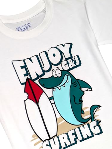 Gini and Jony Boys White Graphic Print Cotton Half Sleeves T-Shirt 5-6 Years