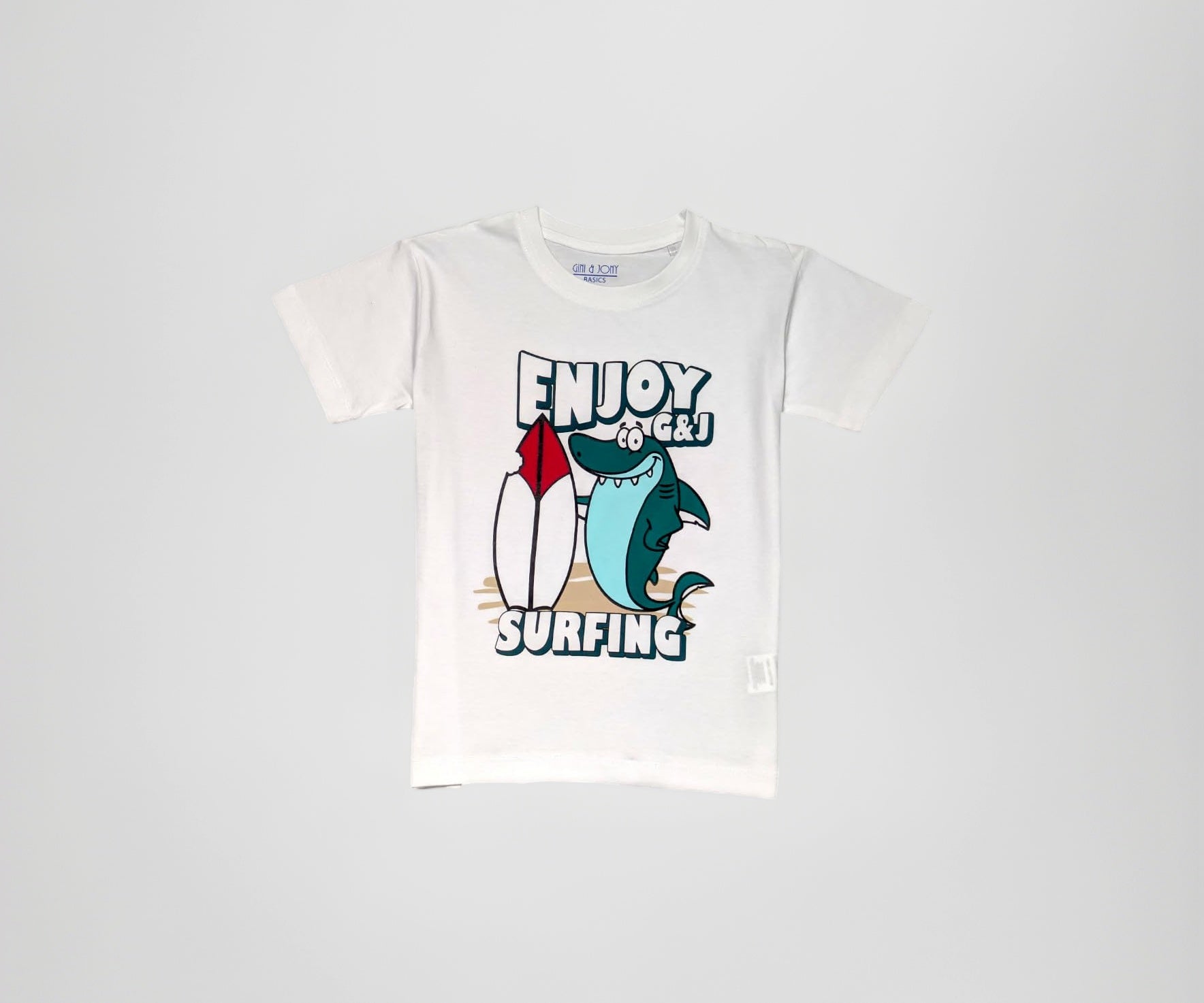 Gini and Jony Boys White Graphic Print Cotton Half Sleeves T-Shirt 5-6 Years
