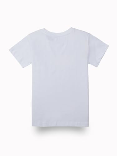 Gini and Jony Boys White Graphic Print Cotton Half Sleeves T-Shirt 4-5 Years