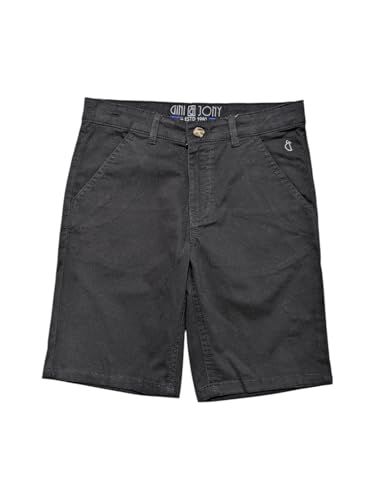 Gini and Jony Boys Black Solid Cotton Fixed Waist Bermuda 4-5 Years