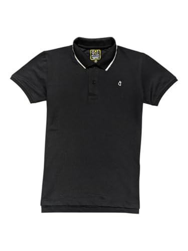 Gini and Jony Boys Black Solid Cotton Half Sleeves Polo T-Shirt 4-5 Years