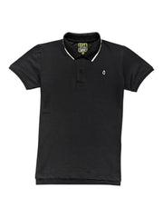 Gini and Jony Boys Black Solid Cotton Half Sleeves Polo T-Shirt 4-5 Years