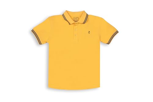 Gini and Jony Boys Yellow Solid Cotton Polo T-Shirt Half Sleeves 5-6 Years