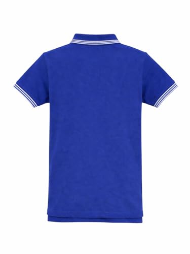 Boys Blue Solid Half Sleeve Polo T-Shirt