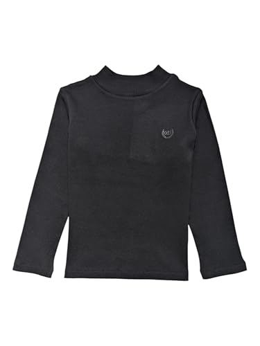Gini and Jony Girls Black Solid Cotton Full Sleeves Skivvy 18-24 Months