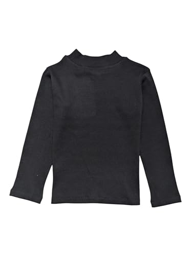 Gini and Jony Girls Black Solid Cotton Full Sleeves Skivvy 18-24 Months