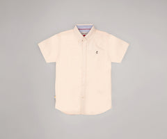 Gini and Jony Boys Beige Solid Cotton Shirt Half Sleeves 5-6 Years